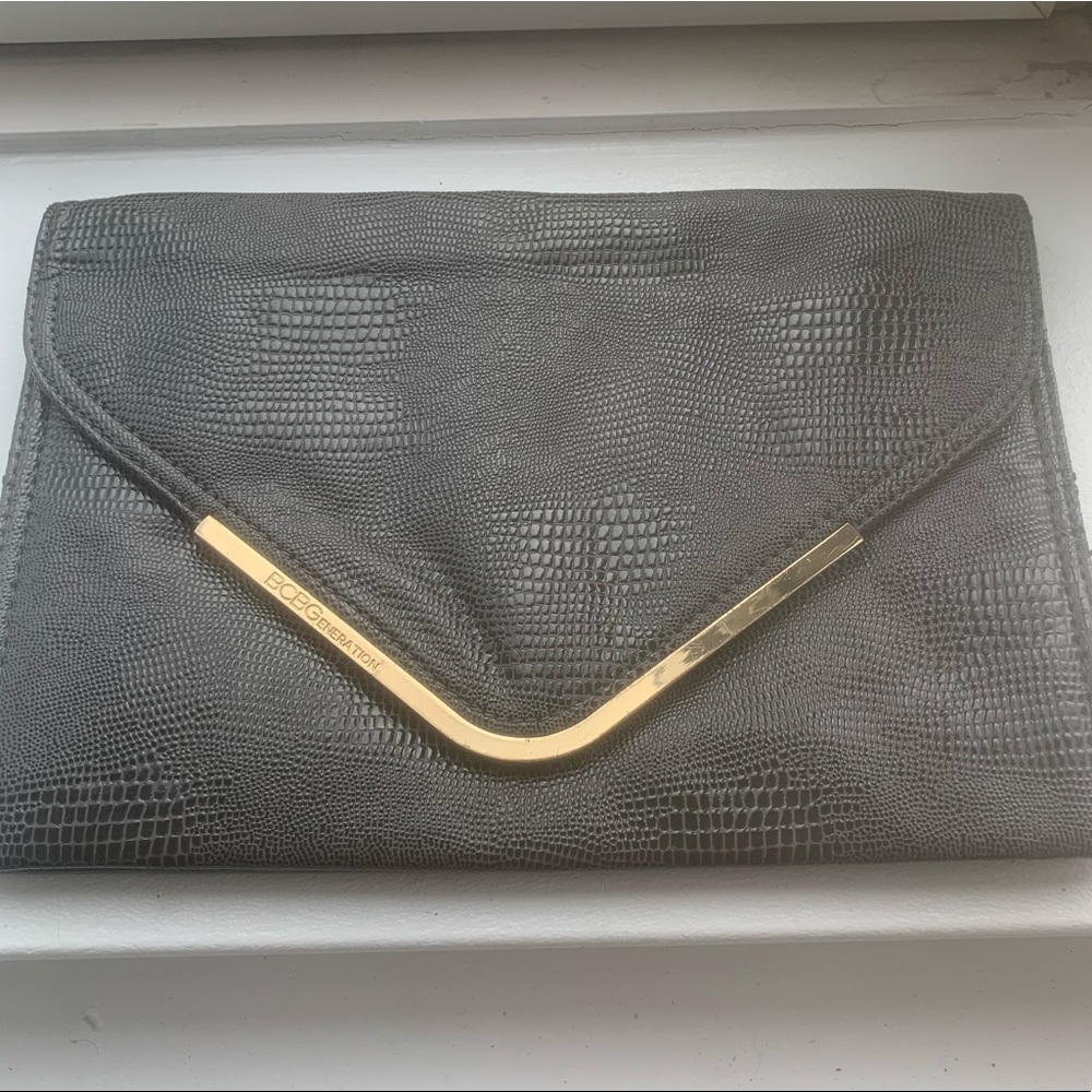 BCBGeneration snakeskin envelope clutch